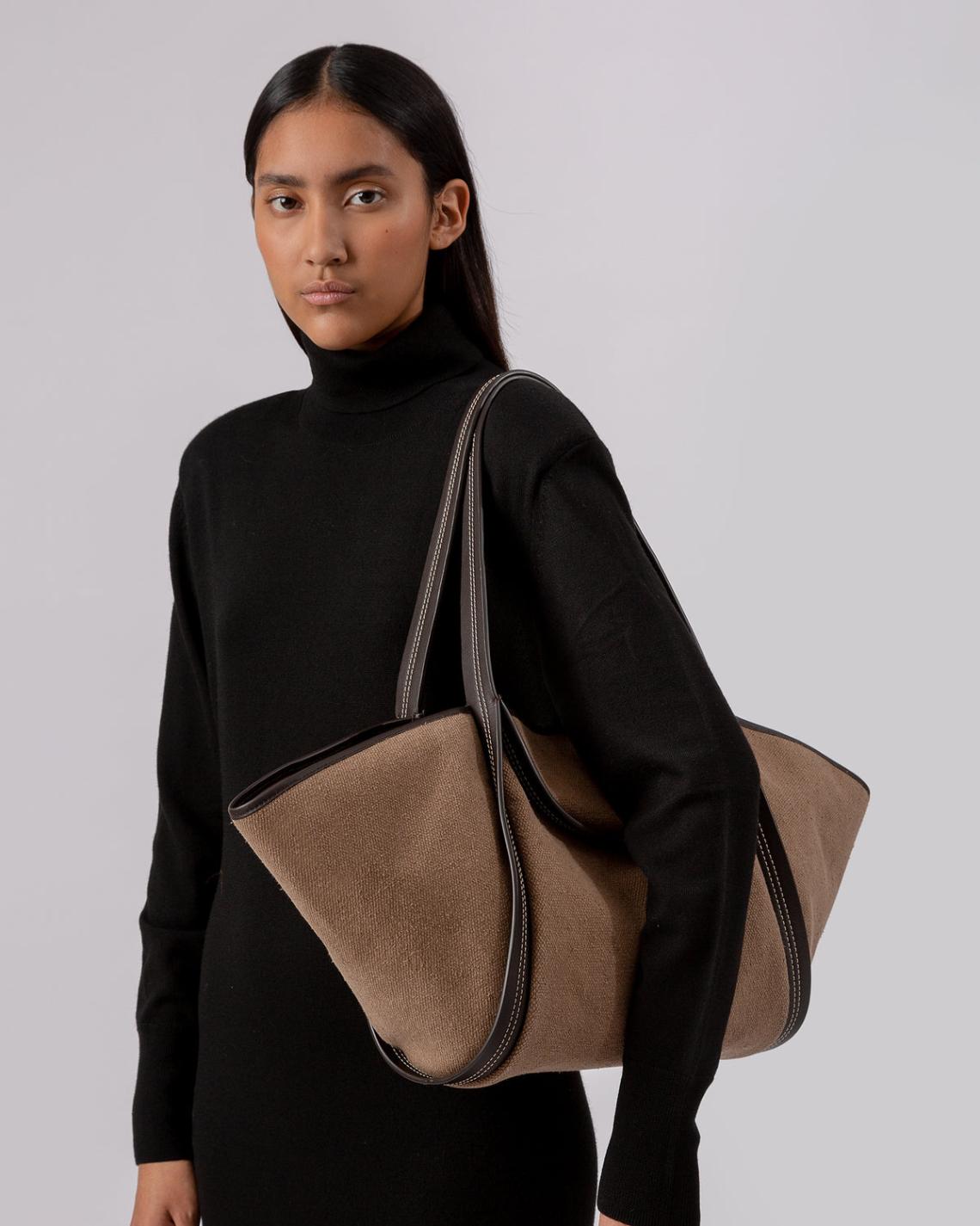 Hereu Tote Bags | CUBER - Leather-Trimmed Canvas Basket - Women/Men