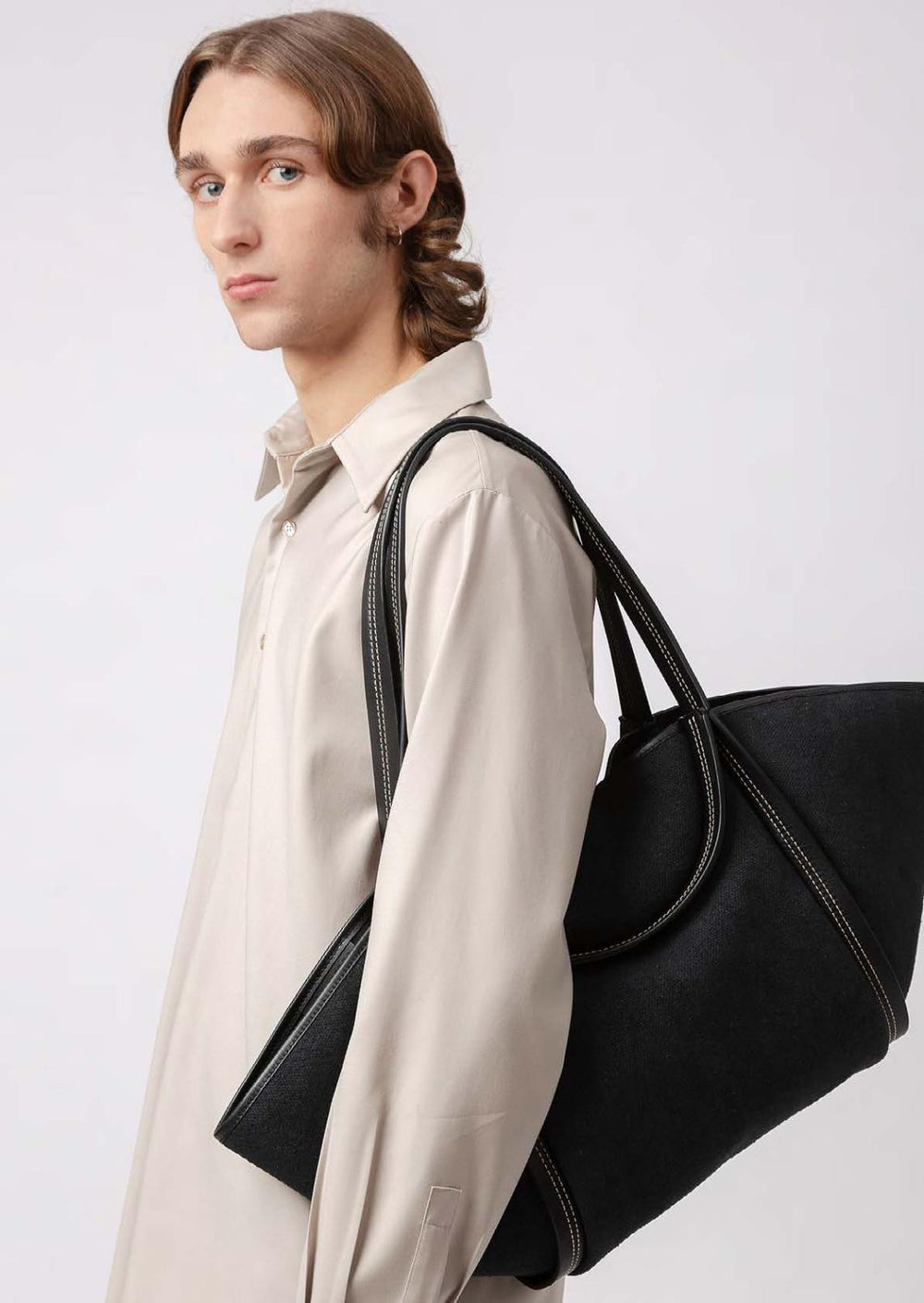 Hereu Tote Bags | CUBER - Leather-Trimmed Canvas Basket - Women/Men