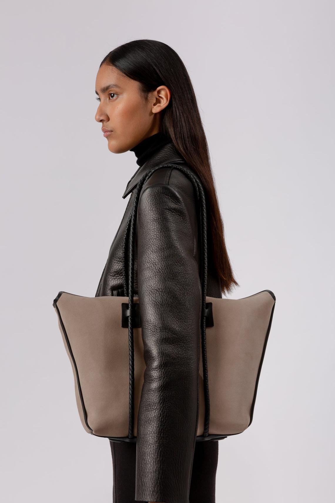 Hereu Tote Bags | FORNA TOTE SUEDE - Leather Framed Shoulder Bag - Women/Men